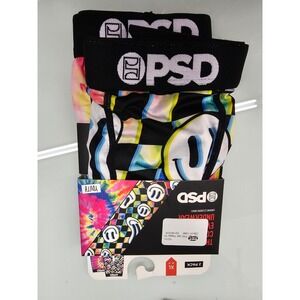 PSD Youth Boxer Briefs 2 Pack Tie Dye Checkered Smiley Face XL 28-29 Microfiber